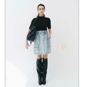 Sea New York Acid Wash Denim Skirt
